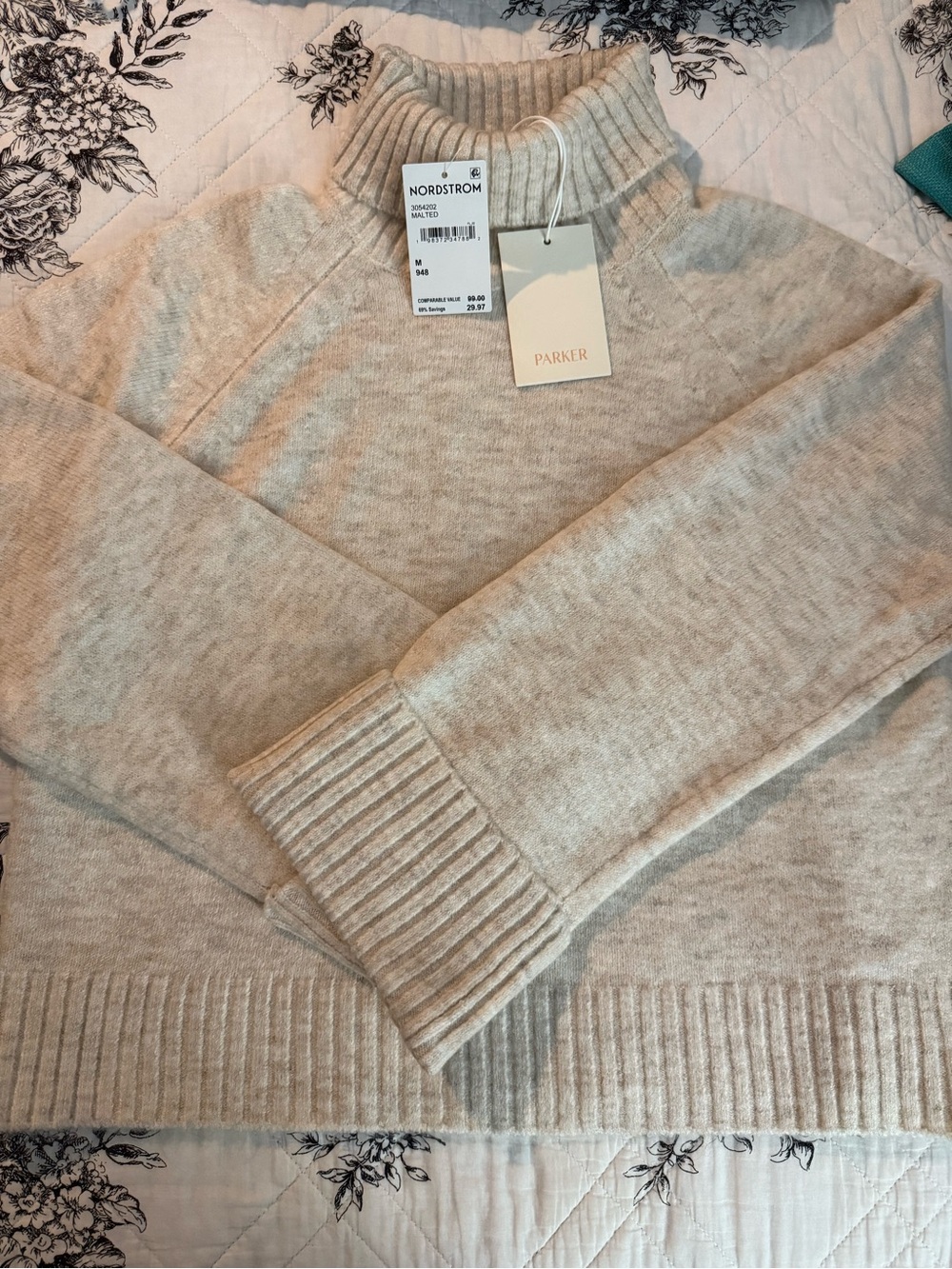 Parker Cream Ribbed Turtleneck Sweater